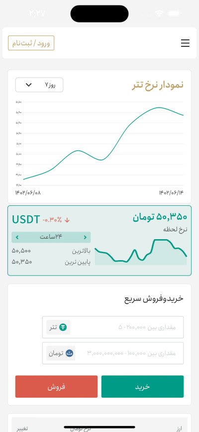 دانلود اپلیکیشن iOS  تترلند | مرجع تبادل رمزارز تتر